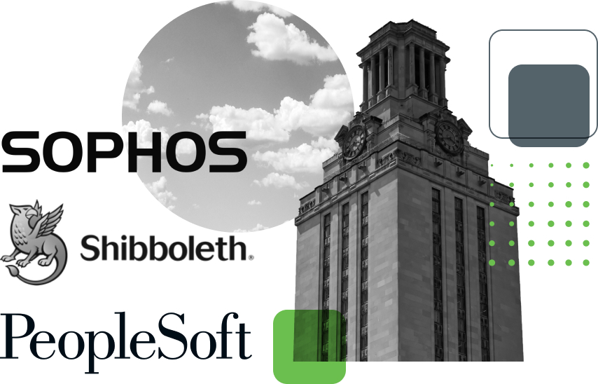 Sophos UTM, Shibboleth IDP and PeopleSoft enterprise CMS applications are all supported by Duo's products