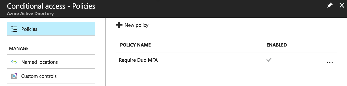 Duo Azure CA Policy Created and Enabled