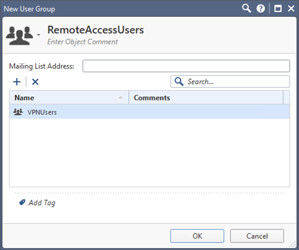 Create Remote Access User Group