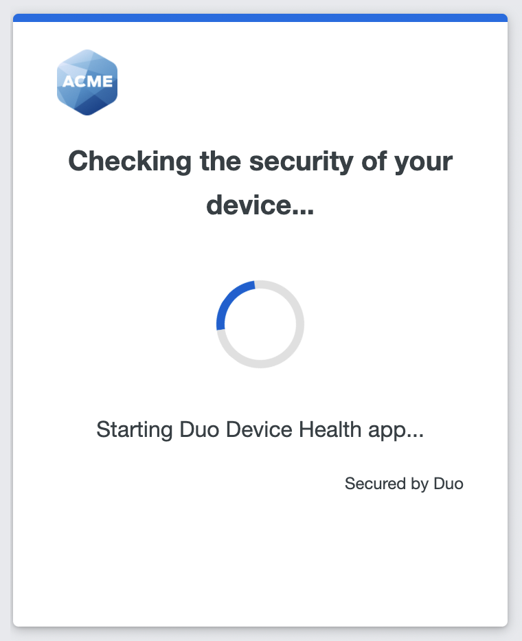 Duo Prompt with Device Health App Notice