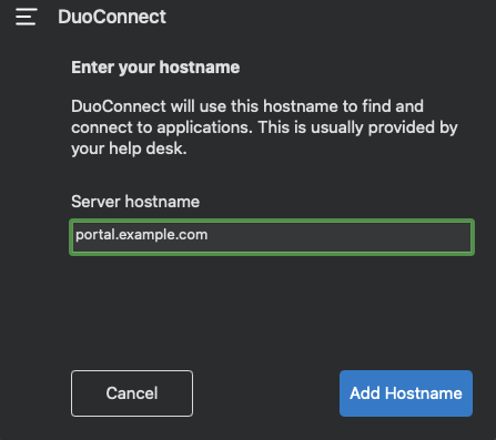 Configure DuoConnect Server Hostname in Device Health App on macOS