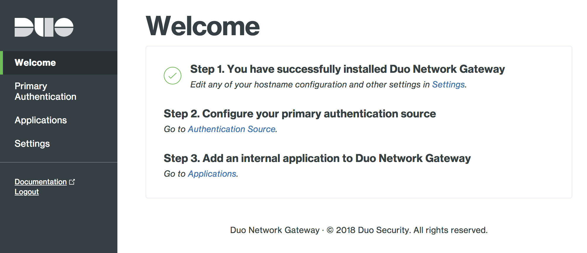Duo Network Gateway Home Page