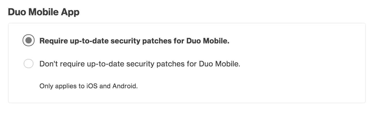 Duo Mobile Settings