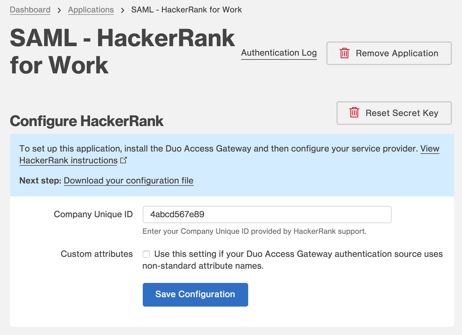 Duo HackerRank for Work Application Settings