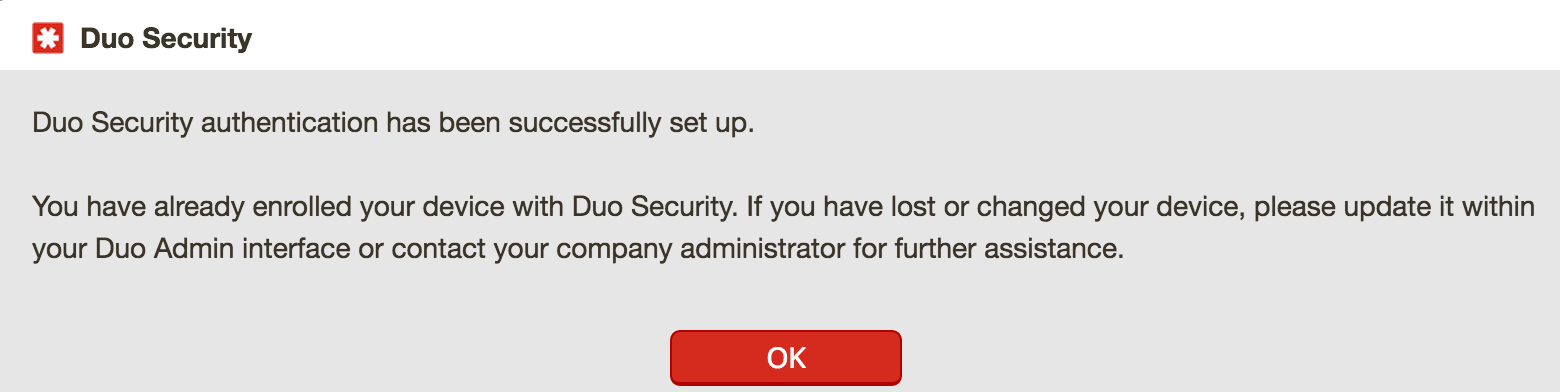 LastPass Duo Setup Account Enrolled