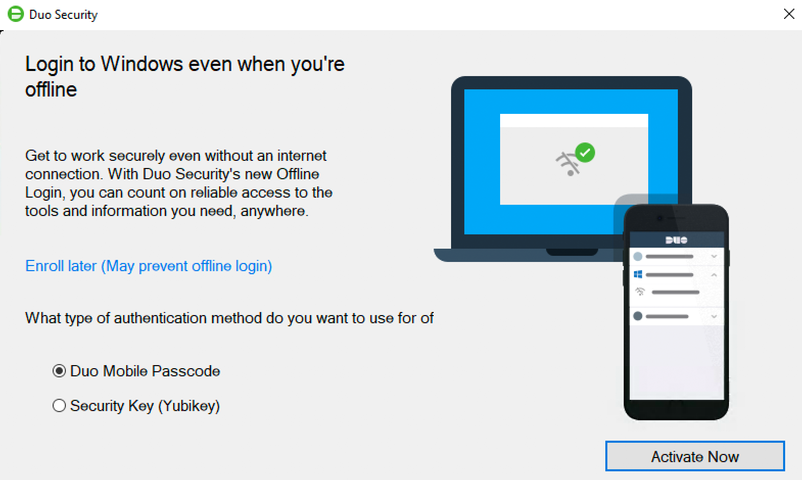 Windows Login Offline Access Activation