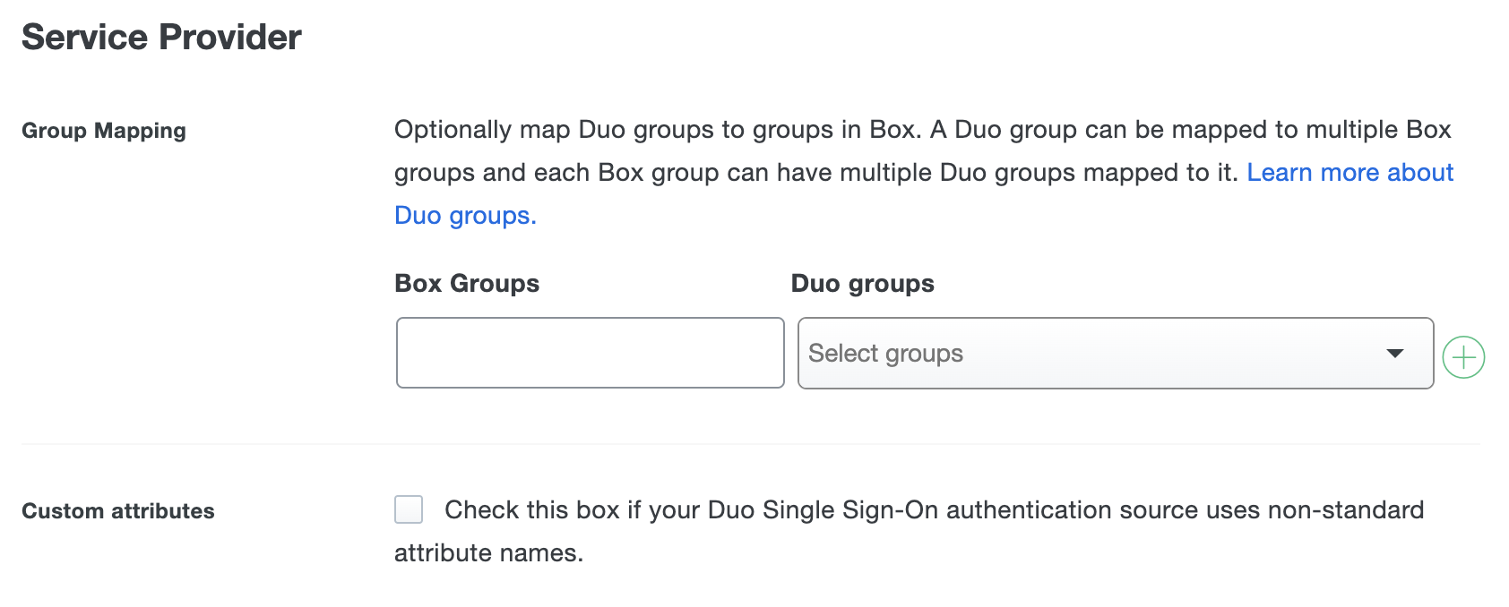 Duo Box Application Settings