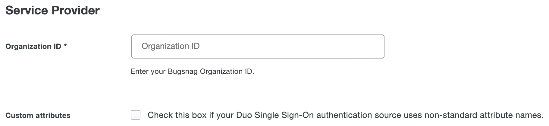 Duo BugSnag Custom Attributes