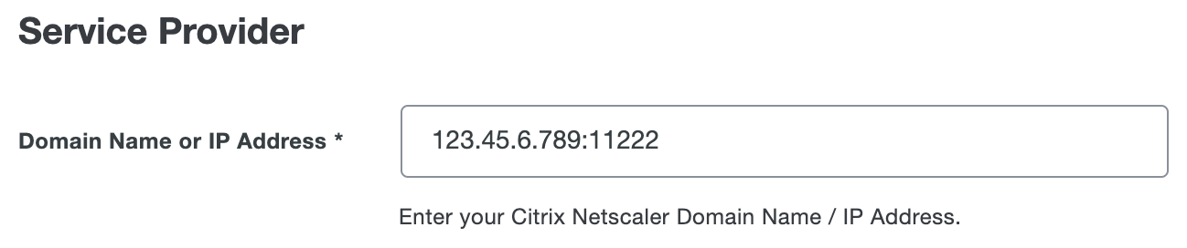 Duo NetScaler Domain Name or IP Address