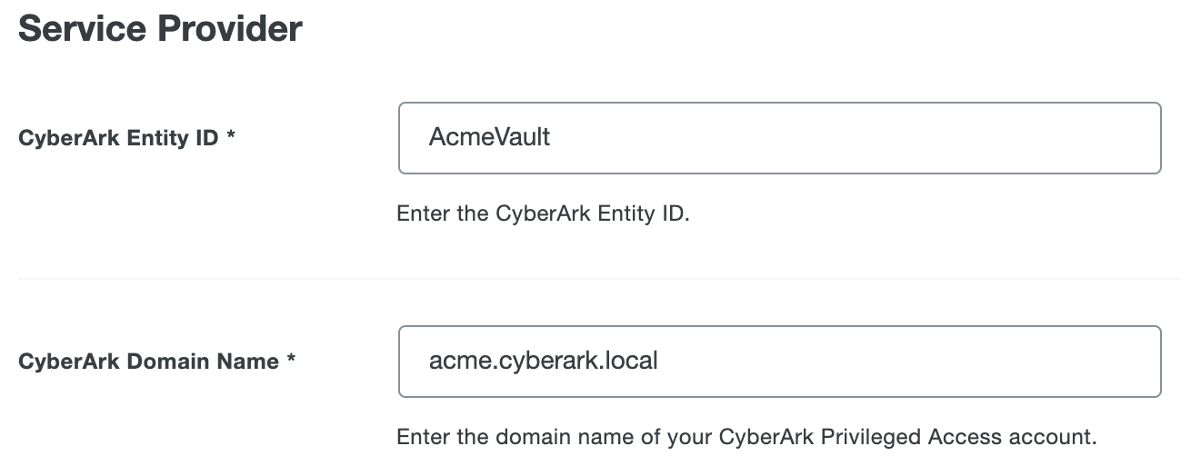 Duo CyberArk Privileged Access Service Provider Section