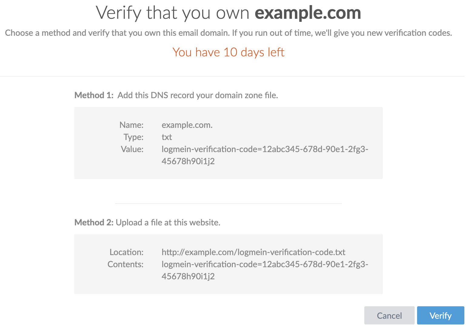 GoTo Apps Domain Verification Methods