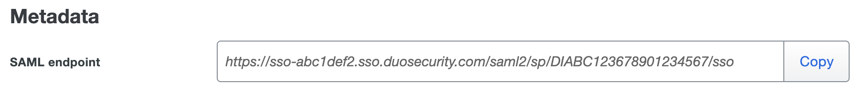 Duo Signal Sciences SAML Endpoint URL