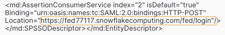 Snowflake ACS URL