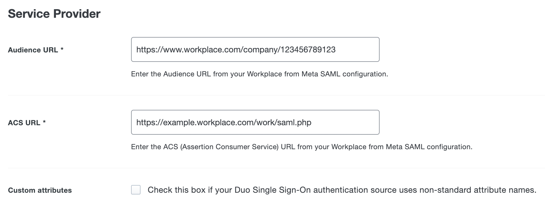 Duo Workplace Application Settings