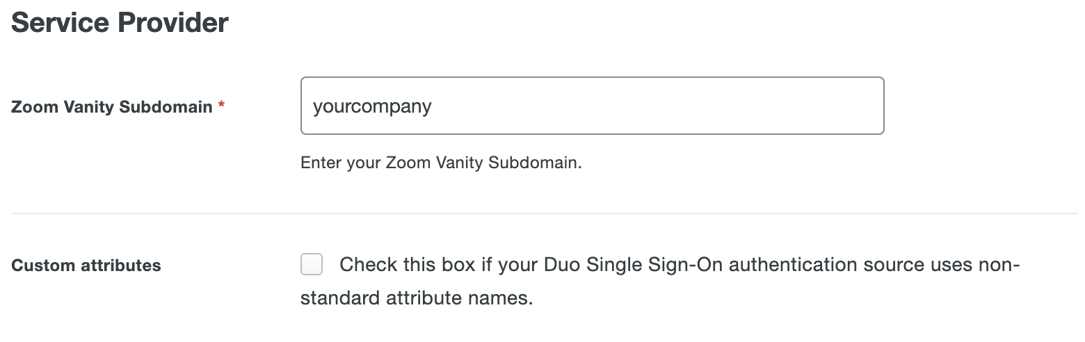 Duo Zoom Application Settings