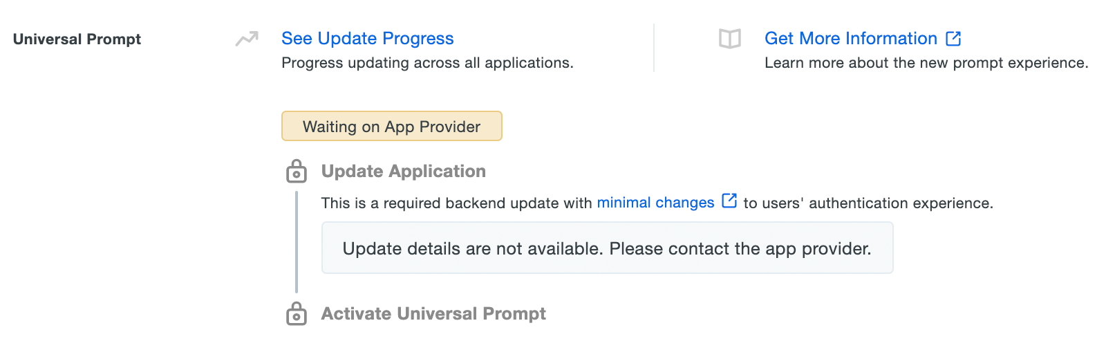 Universal Prompt Info - Update Not Yet Available